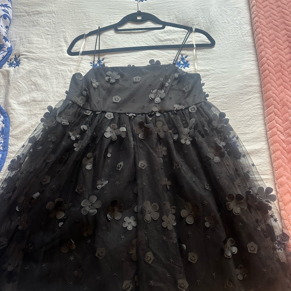 Altar’d State Black Floral Tulle Dress